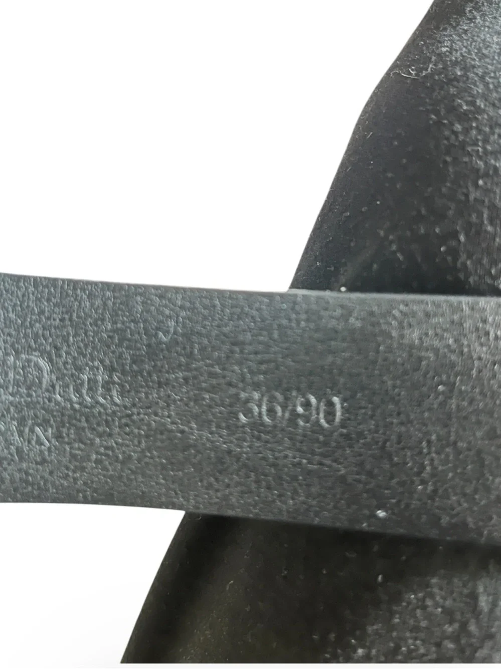 Massimo Dutti Black Suede Belt with Silver Square Buckle Size 36